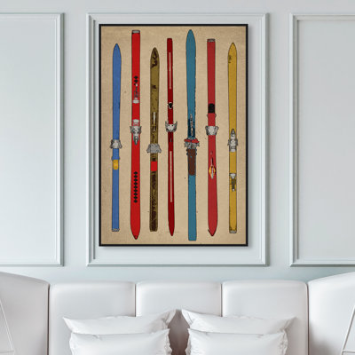 « Sports and Teams Vintage Skis II » - reproduction d'art graphique sur toile