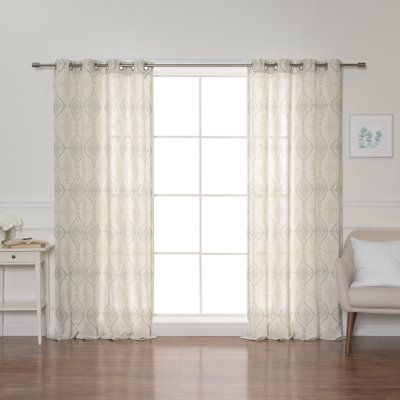 Panneau de rideau simple semi-diaphane avec œillets Futrell