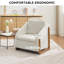 Chaise d'appoint moderne avec housse en chenille et rembourrage en mousse, structure latérale en bois pour la chambre à coucher et le salon, structure de rembourrage de fauteuil beige, ergonomique-121109199