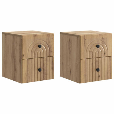 33cm W Manufactured Wood Bedside Table