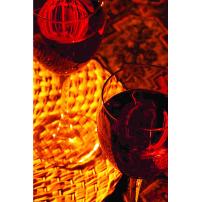 2 verres de vin rouge - impression sur toile tendue