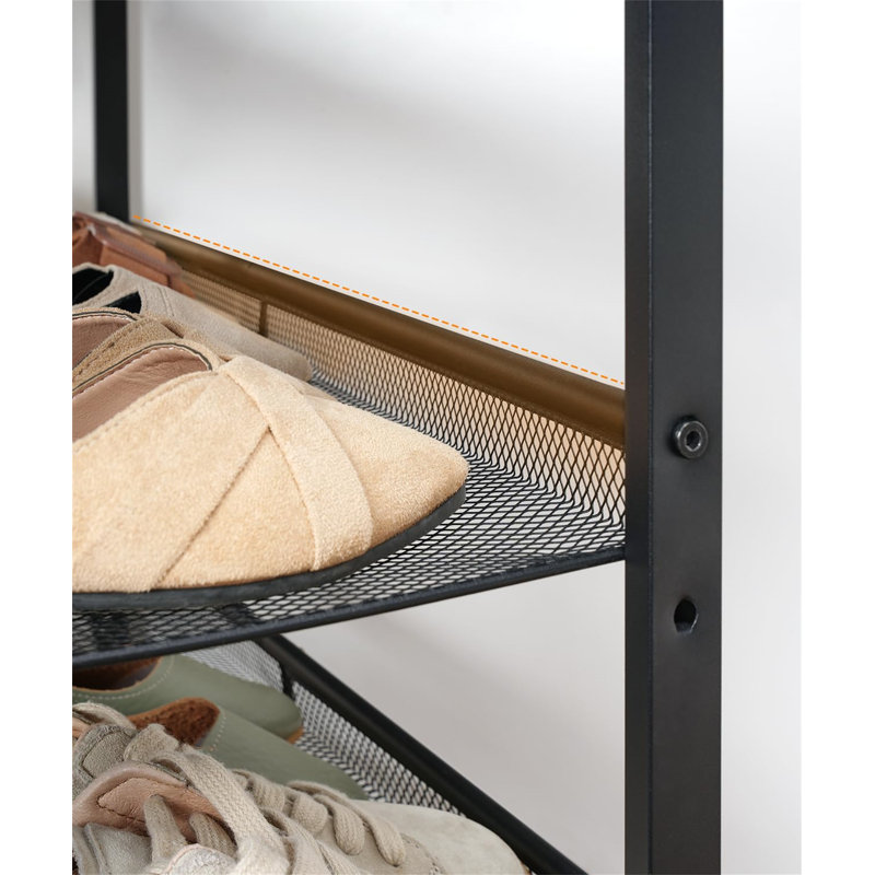 20 Pair Shoe Rack, Brown/Black