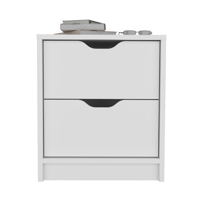Table de chevet double H 19 po, table de chevet double, blanc