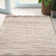 Bowen Hand Woven Leather Cotton/Jute Striped Rug in Beige
