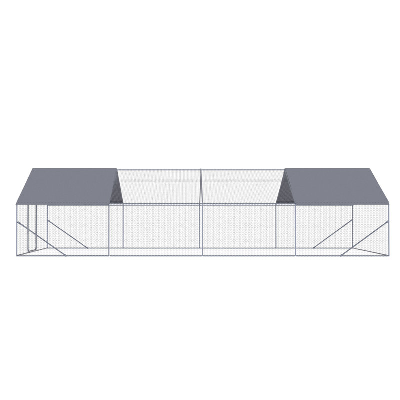 Spacieux poulailler en métal 26 x 10 x 6 pré-assemblé pour la volaille de basse-cour gardant un espace intérieur personnalisable pour la construction de 26 x 10 x 6 pi de poulets et de petits animaux domestiques sécurisés