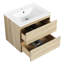 Meuble-lavabo en chêne 24 po avec lavabo en céramique 24 po 2 tiroirs-842311763-842311773