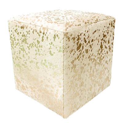 Square Ottoman in Gold Splash