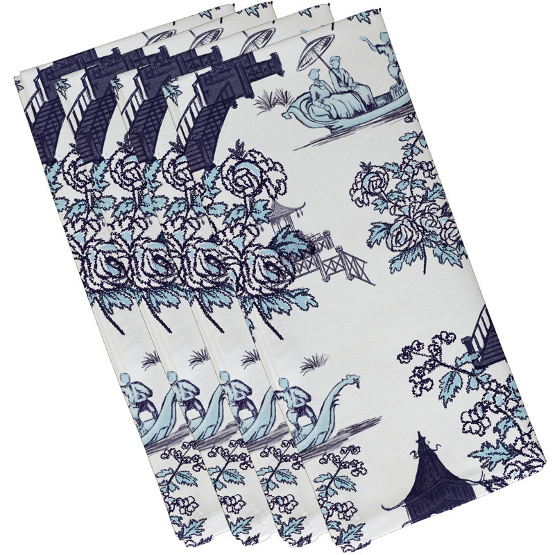 Daedalus Polyester Toile Square Napkin, Blue