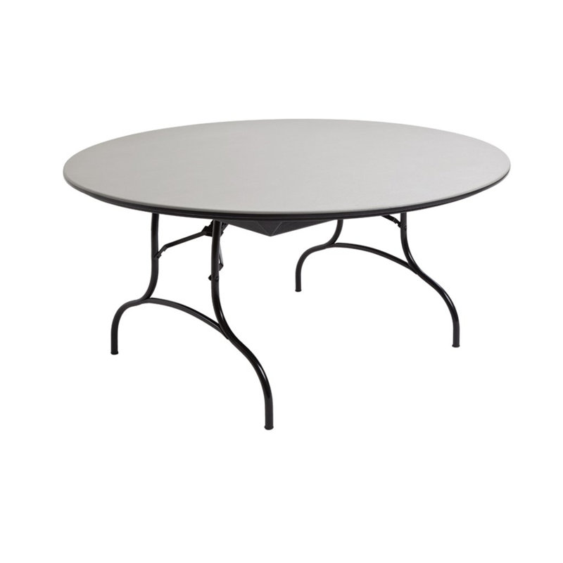 60'' Gray and Black Circular Folding Banquet Table