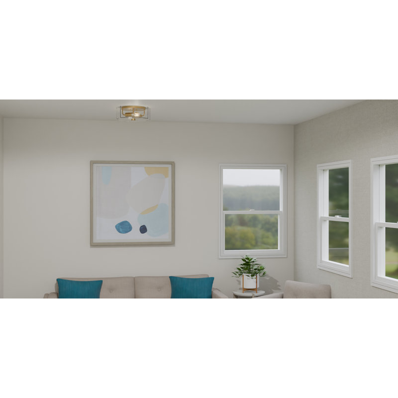 Abdelrauof Glass Flush Mount, Brass