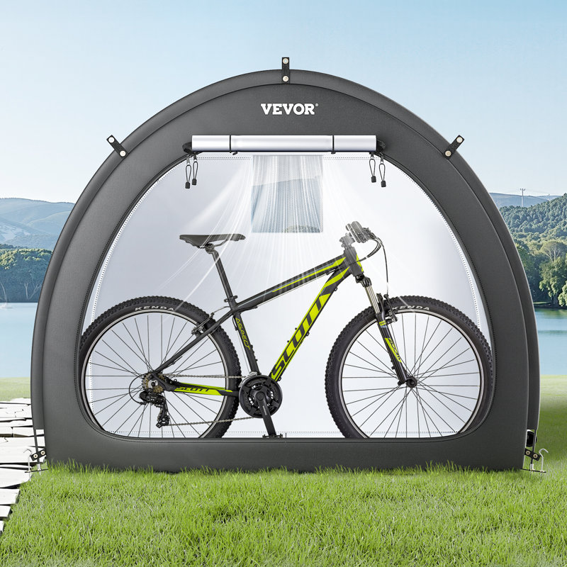 Tente de rangement pour vélo d'extérieur en forme de ventilateur à double porte pour 4 à 5 vélos