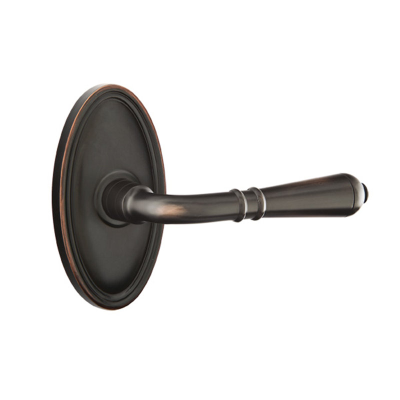 Levier de porte avec rosette Turino, Bronze huilé, Gauche