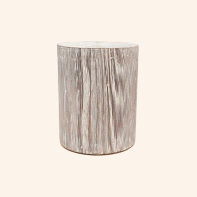 Table d'appoint à piédestal en bois massif sculpté à la main, finition rustique gris antique, tabouret de ferme rustique pour le salon, l'entrée de la chambre à coucher