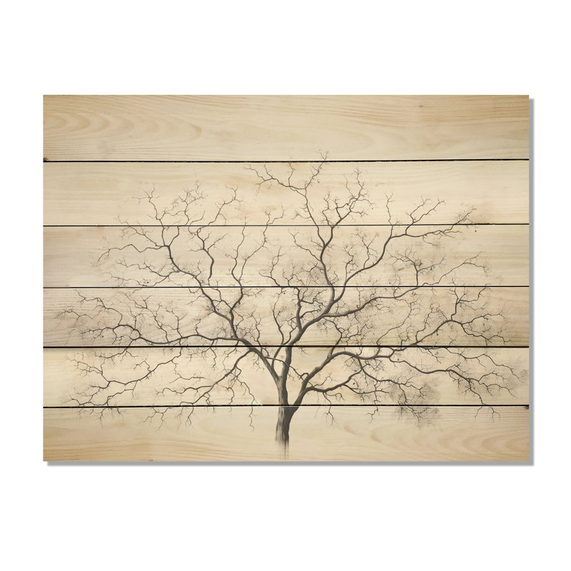 Érable blanc et gris minimalisme - érable, art sur bois de pin naturel, H 24 po x l 32 po