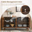 Multifunctional Sideboard Cabinet & Tv Console Table, 4-door Storage Cabinet With Adjustable Shelves