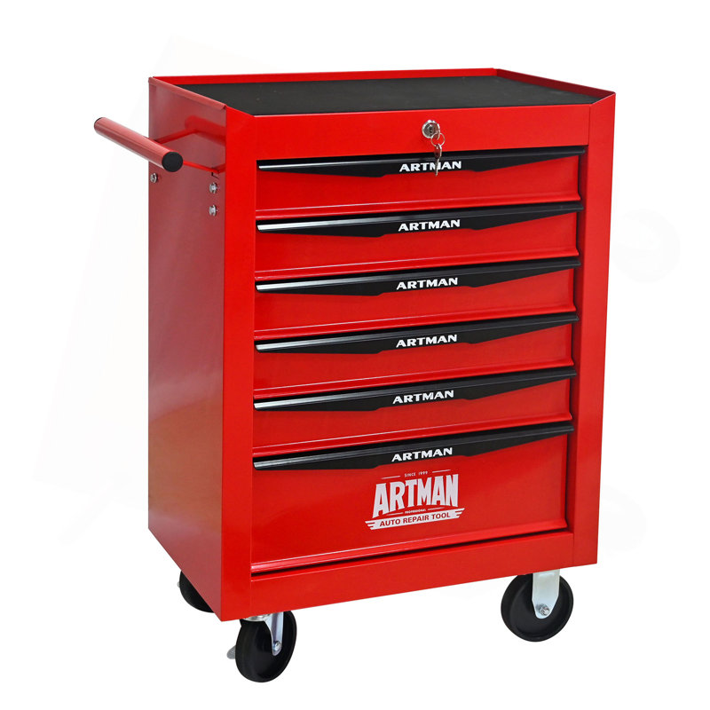Rolling Metal Tool Chest with 6 Drawers, 20" 6-Drawer Tool Chest Cabinet with Ball Bearing Drawer Slides, Steel Tool Storage Box Organizer