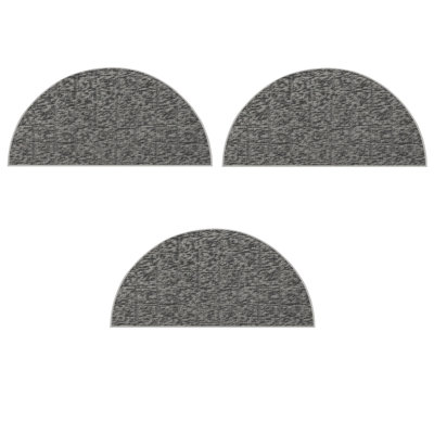 Ensemble de tapis intérieur / extérieur en nylon touffeté à la machine à motif géométrique gris