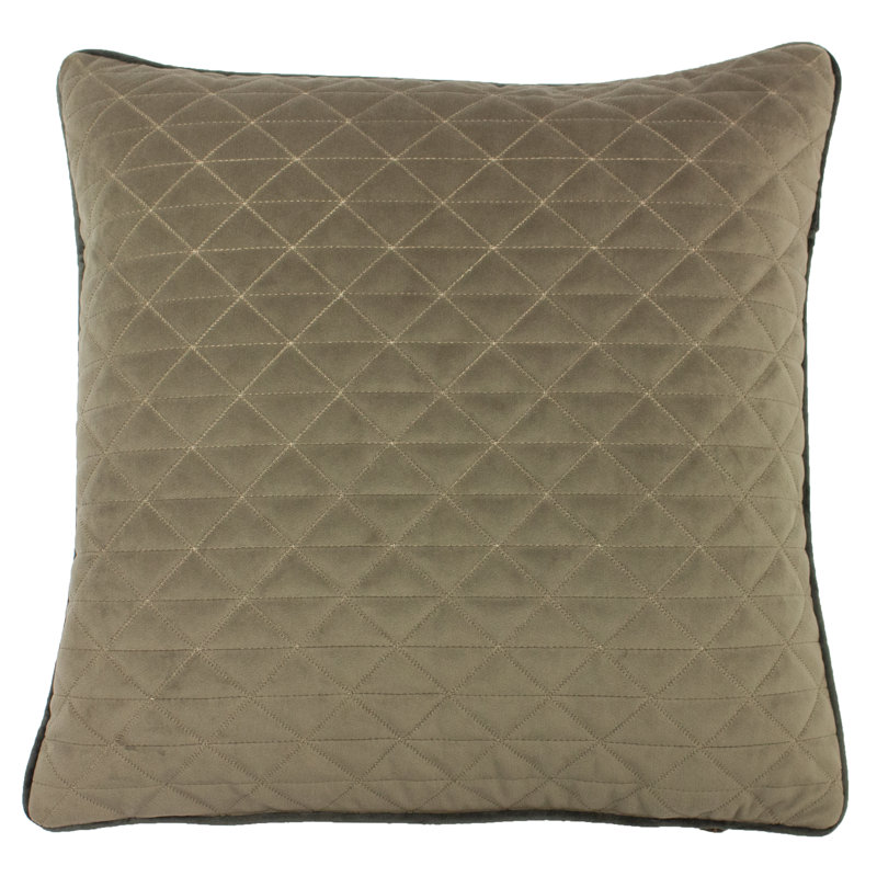 Alaray Geometric Square Cushion Cover, Taupe/Charcoal Grey