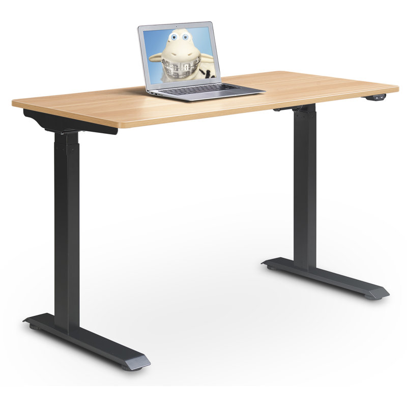 Serta Creativity Electric Height Adjustable Standing Desk, Light Brown