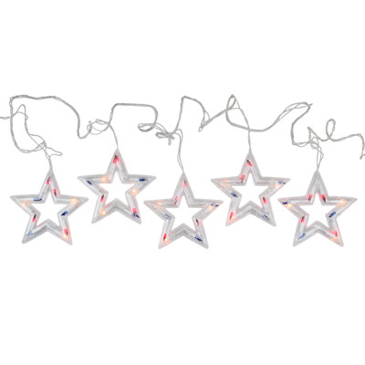 Patriotic Star - Jeu de lumières du 4 juillet - fil blanc 5,25 pi