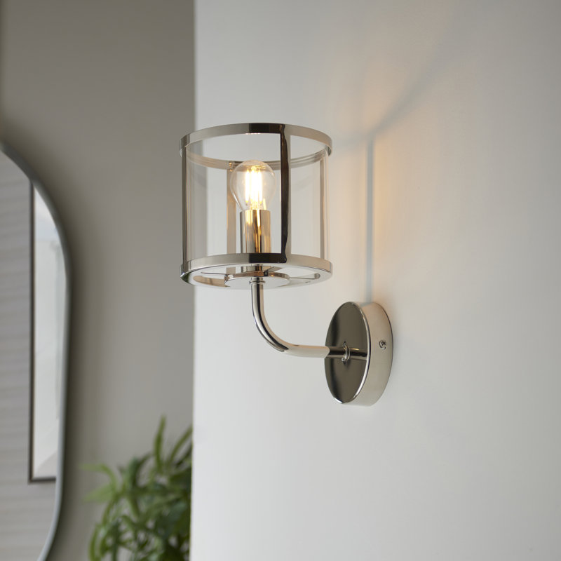 Angelyca Steel Armed Sconce, Bright Nickel Plate