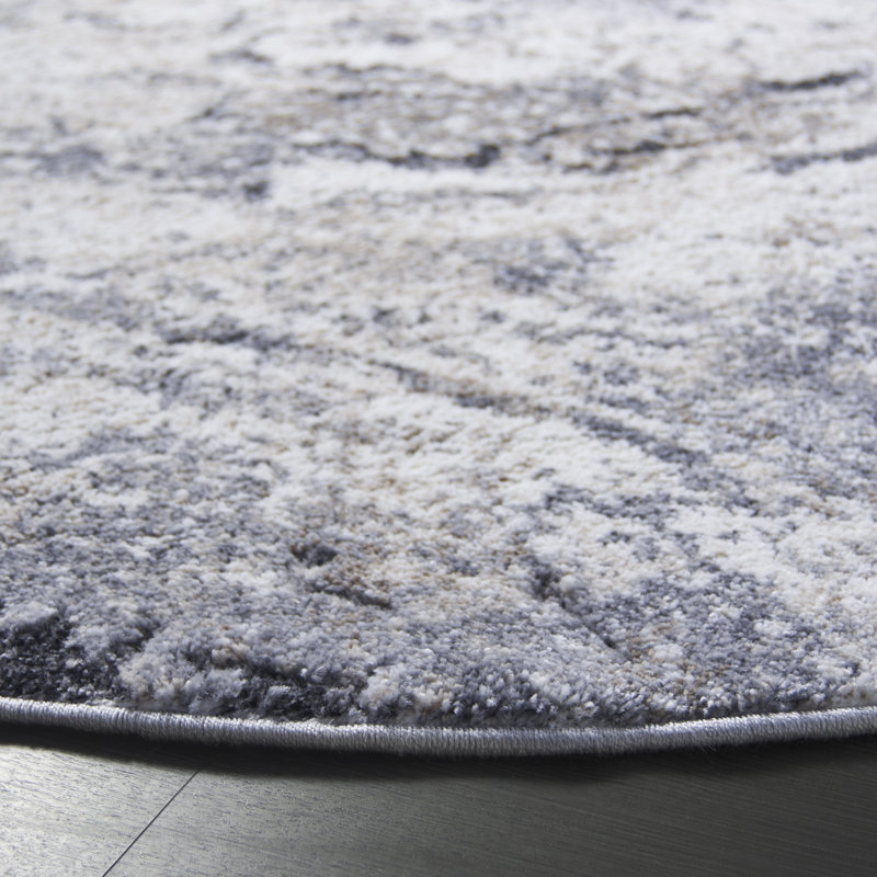 Lekesia Opal Performance Abstract Rug, Round 6'7"