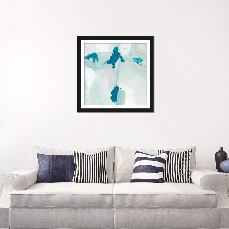 « trace echo i », impression sur toile, H 16 po x l 16 po x P 1 po, Papier d'art encadré noir, Blanc