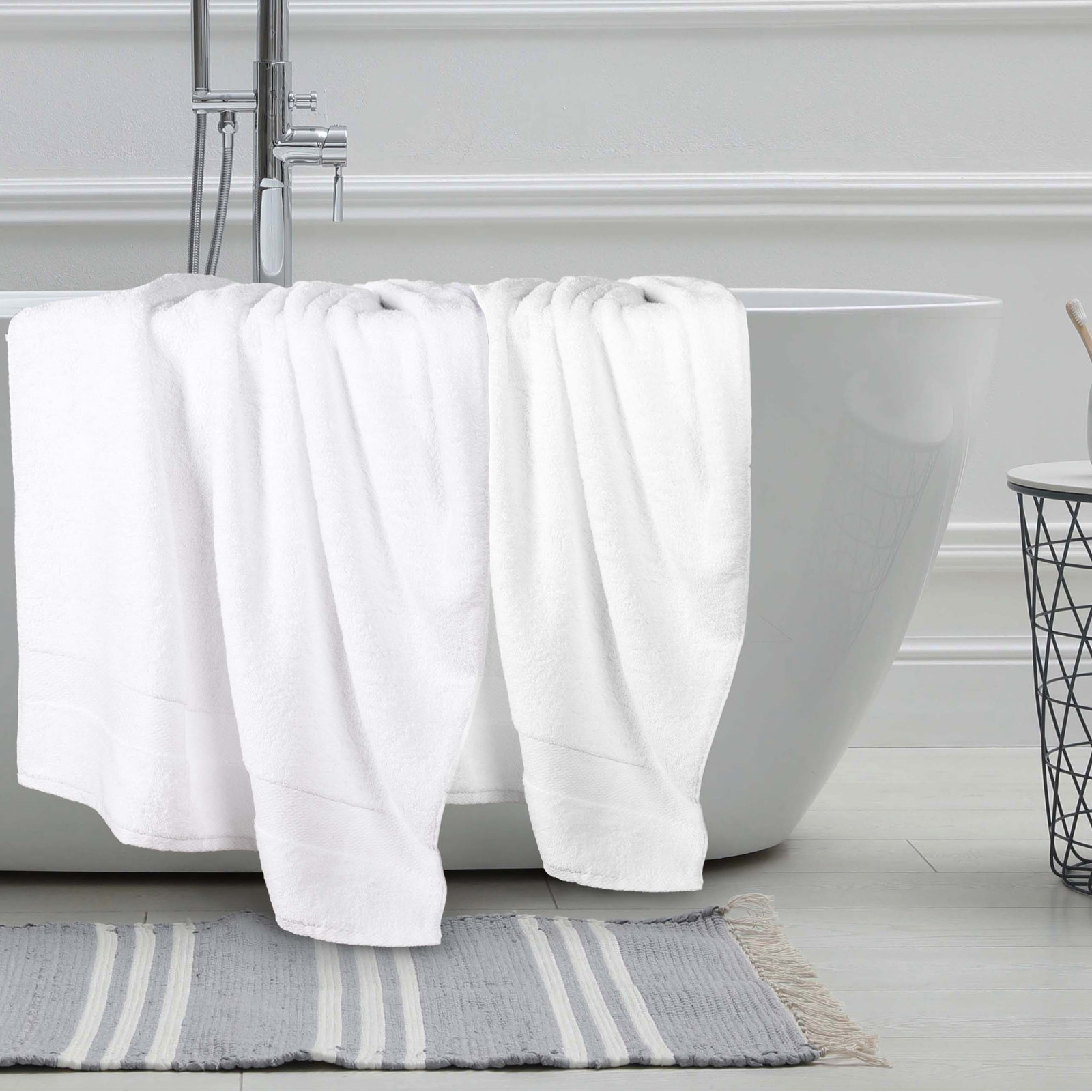 Abrianna Giza Cotton Bath Sheet, White