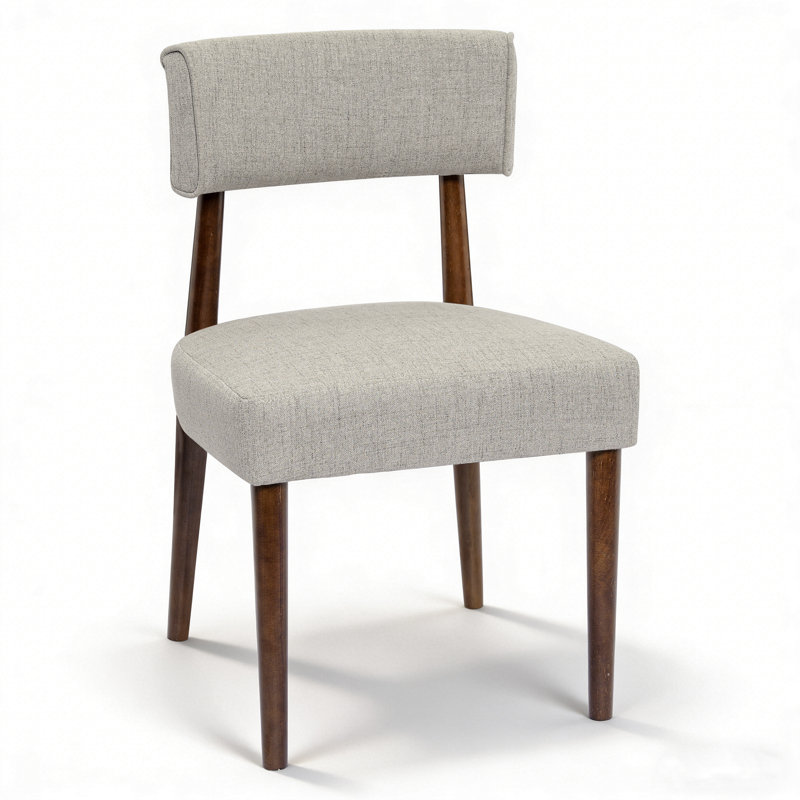 Chaise d'appoint rembourrée en bois massif, 4, Gris, Bois espresso