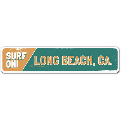 Surf On Aluminum Sign