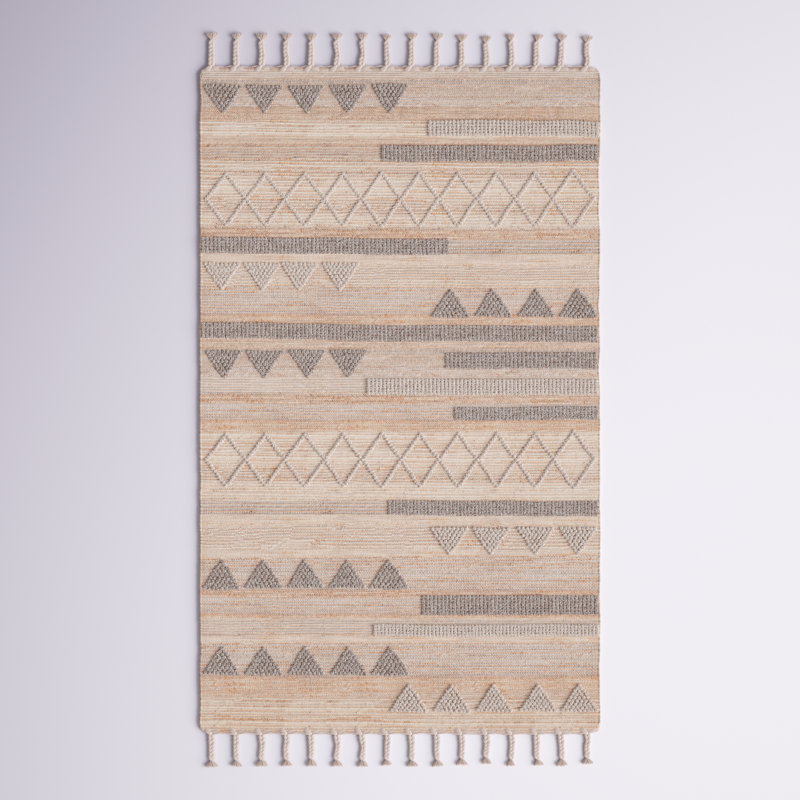 Dalke Southwestern Handmade Flatweave Natural/Beige/Gray Area Rug, Rectangle 8' x 10'