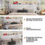 Velvet Bed Frame With LED Headboard, USB & USB-C, Storage Shelves & Side 4-Tier Bookshelves, 2 Drawers-475973601