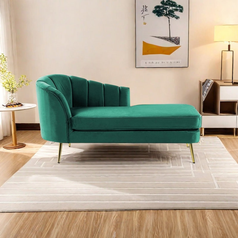 Chaise longue avec structure en bois massif, Accoudoir à gauche (vu de face), Atrovirens