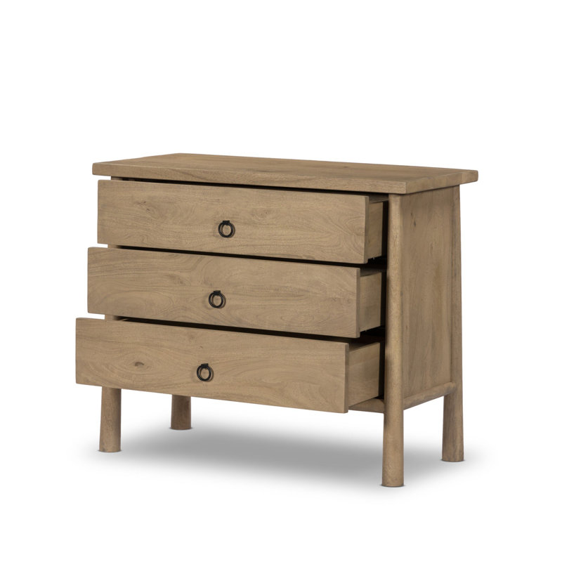 Freddie 3 - Drawer Solid Wood Dresser, Caramel Mango