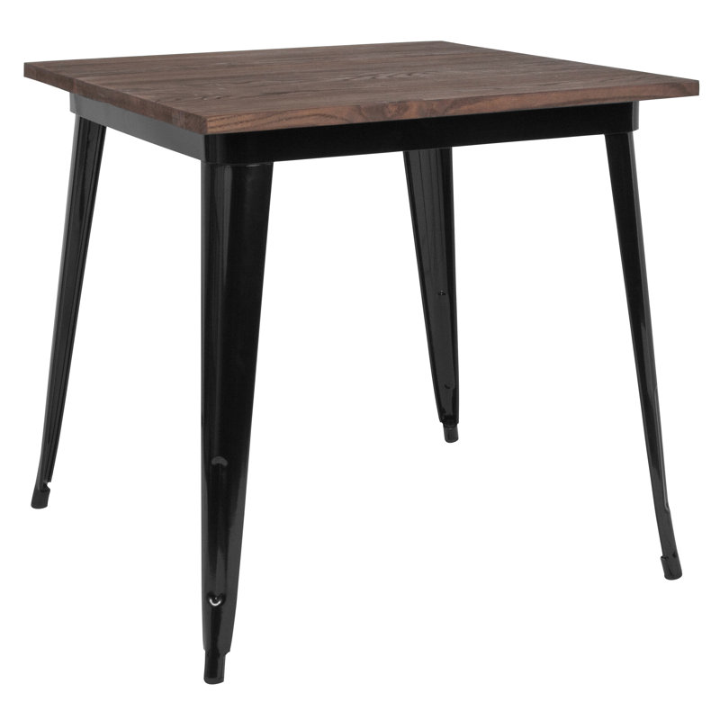 Table de salle à manger Derbyshire, H 30,5 po x L 31,5 po x l 31,5 po, Noir