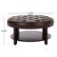 Tabouret brun foncé en similicuir polyvalent et rond de 32 po de conception moderne et pratique