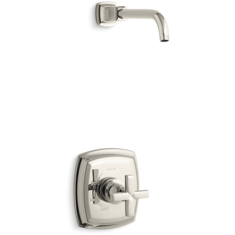 Margaux Rite-Temp Shower Valve Trim with Cross Handle, Less Showerhead