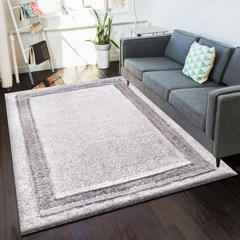Yettem Solid Colour Shag Area Rug, Rectangle 200 x 290cm