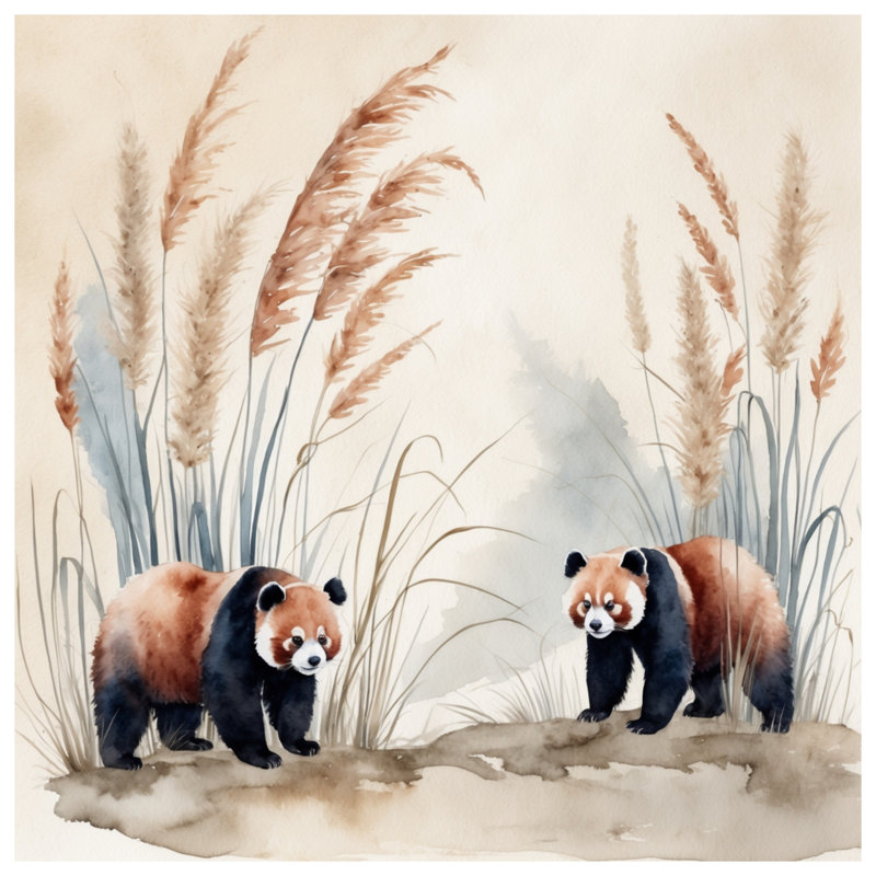 Coussins décoratifs Red Panda Illustration, 20 x 20 pouces