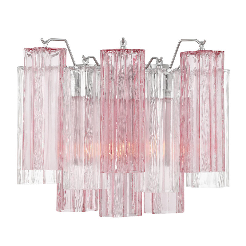 Addis 2 Light Sconce, Chrome/Pink