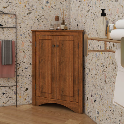 Armoire d'angle triangulaire avec tablettes réglables et portes chics