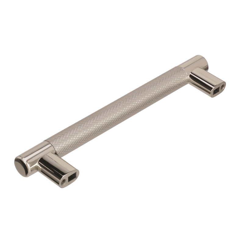 Polished Nickel Steel Cabinet Pull with Mounting Hardware