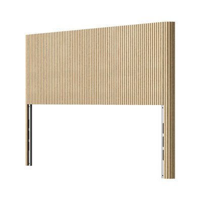 Vintage Oak Headboard For Queen - Sized Bed, Arched Corrugated Design, Vertical Grain Pattern, Quick Setup, Construction Modern Beds, Feature, Style, Simple Frame