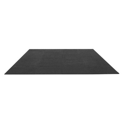 Tapis d'exercice pour casse-tête, tapis pour équipement de remise en forme, ensemble de tapis en mousse EVA haute densité 24 x 24 x 0,4 po, tuiles souples en caoutchouc emboîtables, rembourrage de sol protecteur à pois gris pour le bureau de gym à domicile