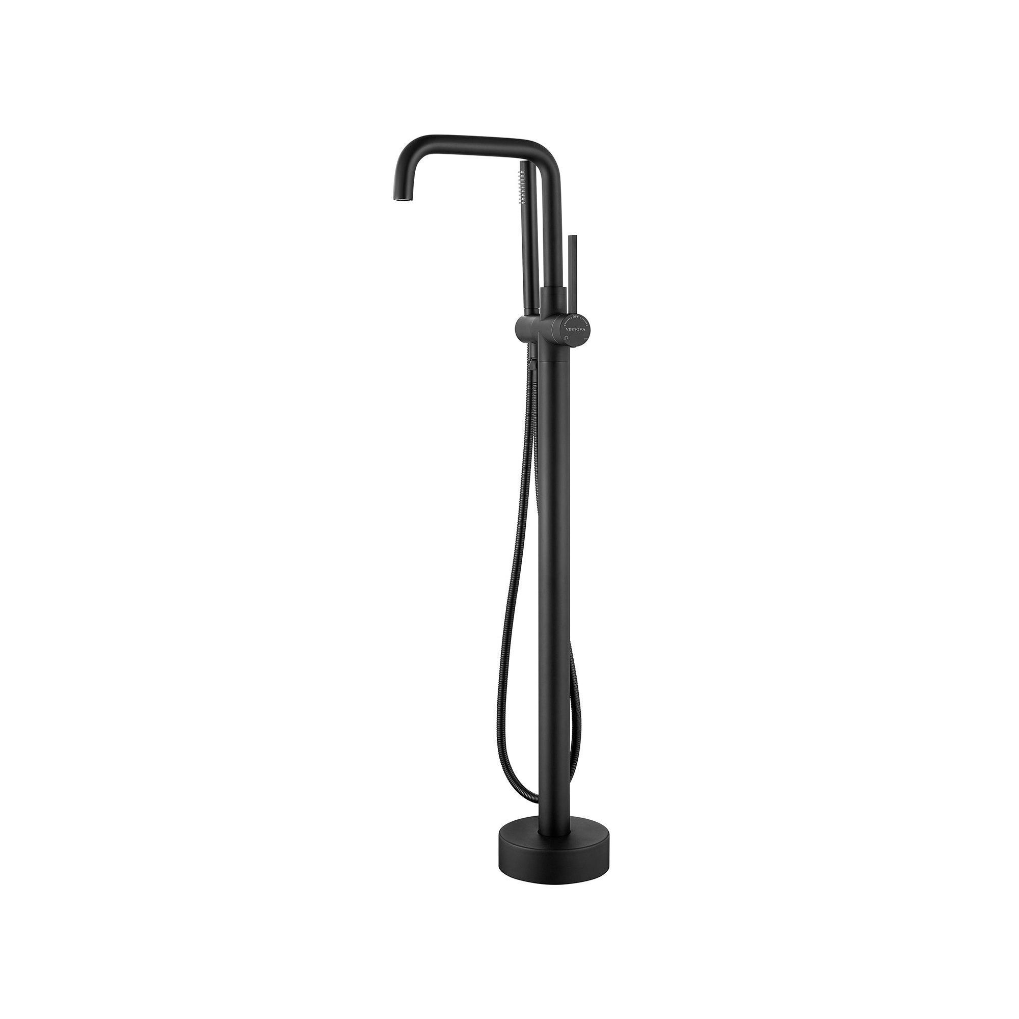 Delara Bathroom Freestanding Tub Filler with Diverter, Matt Black