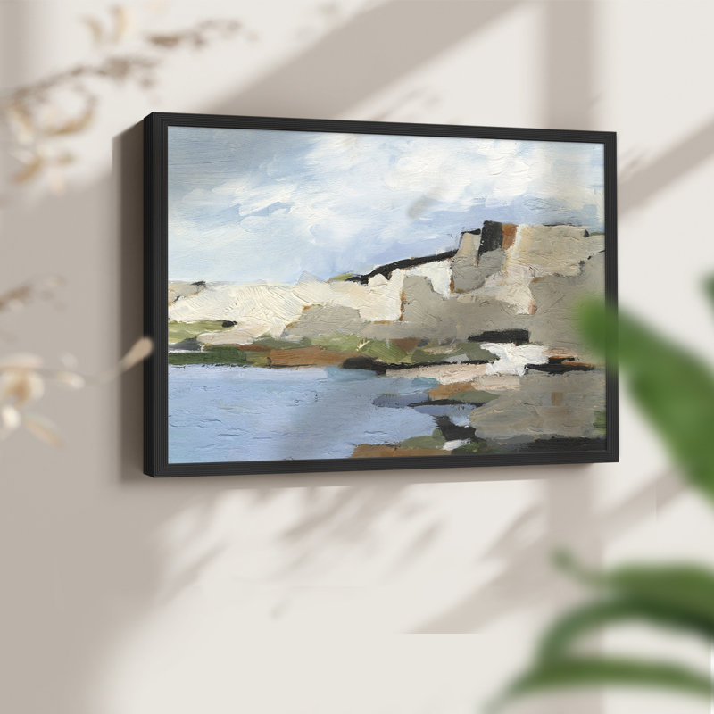 Falaises blanches II - reproduction encadrée - réaménageable, H 11 po x l 14 po, Noir, noir, noir, noir