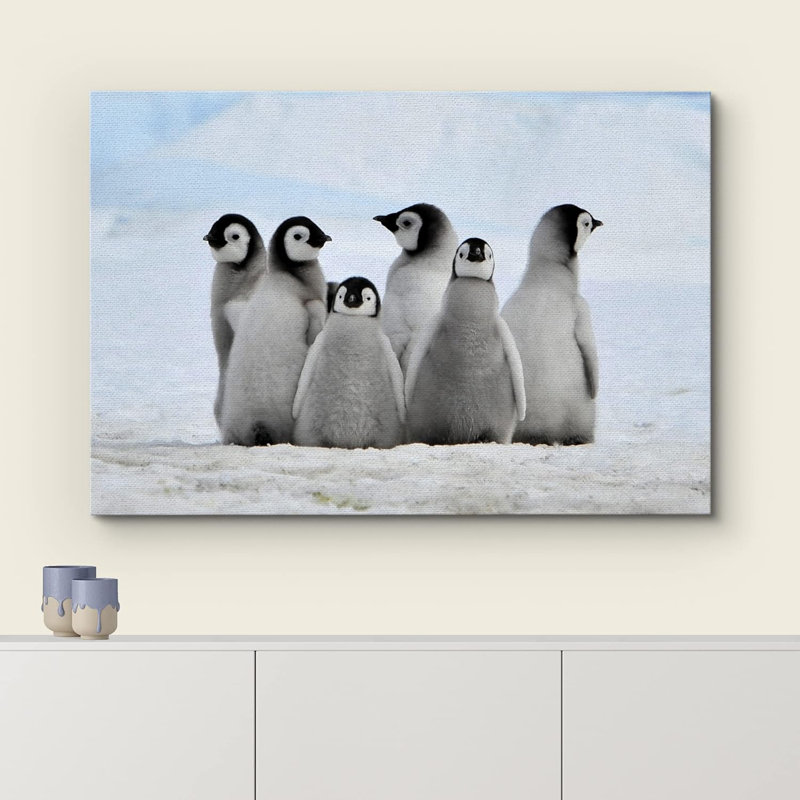 Animals " Little Penguins Giclee ", Wrapped Canvas, 24" H x 36" W x 1.5" D