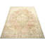 Tapis beige / rose / vert en laine noué à la main de conception unique des années 1960 de taille 6 pi x 9 pi 6 pi 4 po x 9 pi 7 po