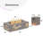 42" Propane Gas Fire Pit Table 50,000 Btu Featuring Hollowed Out Pterosaur Patterns And Golden Light