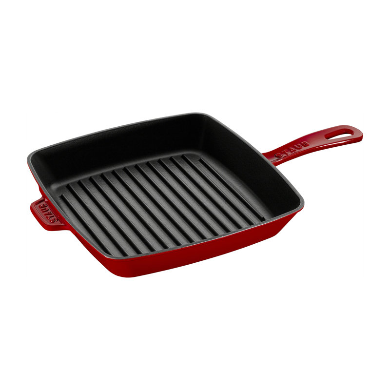 Gril américain carré en fonte 26 cm, Cerisier